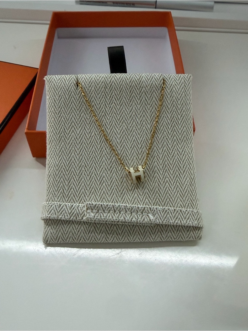 Gold Hermes Pendant Necklace - Women's Jewelry